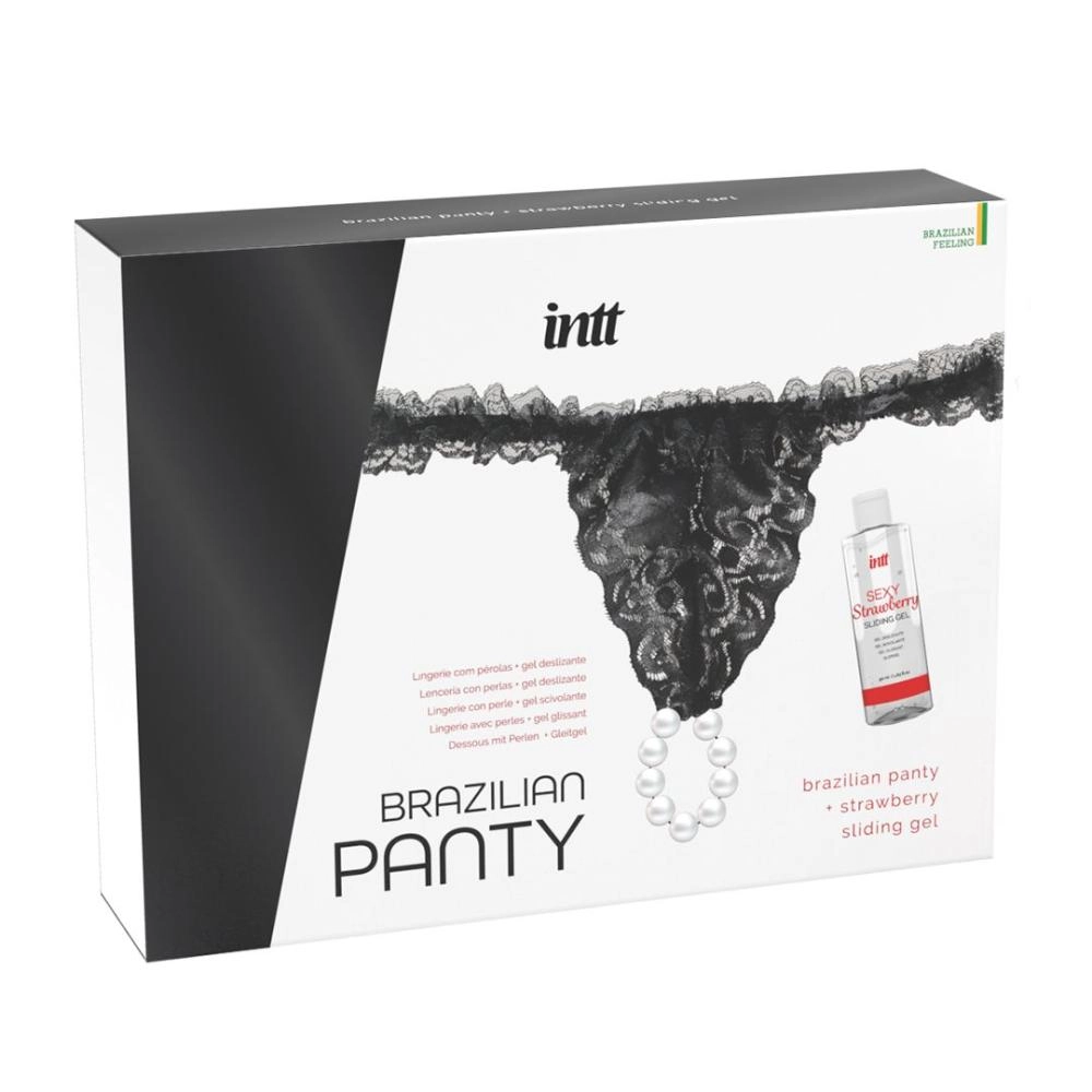 Трусики со стимулирующими бусинами intt Brazilian Panty