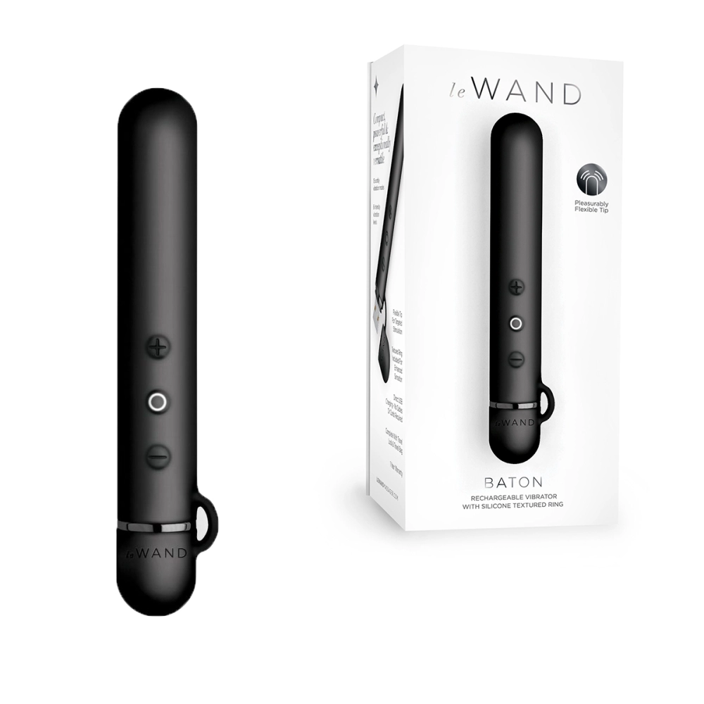Мини-вибратор Le Wand Baton с текстурированной насадкой