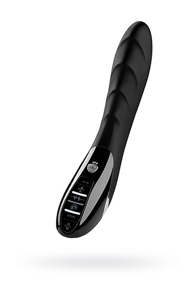 Вибратор с электростимуляцией Sizzling Simon Black Edition - 27 см.