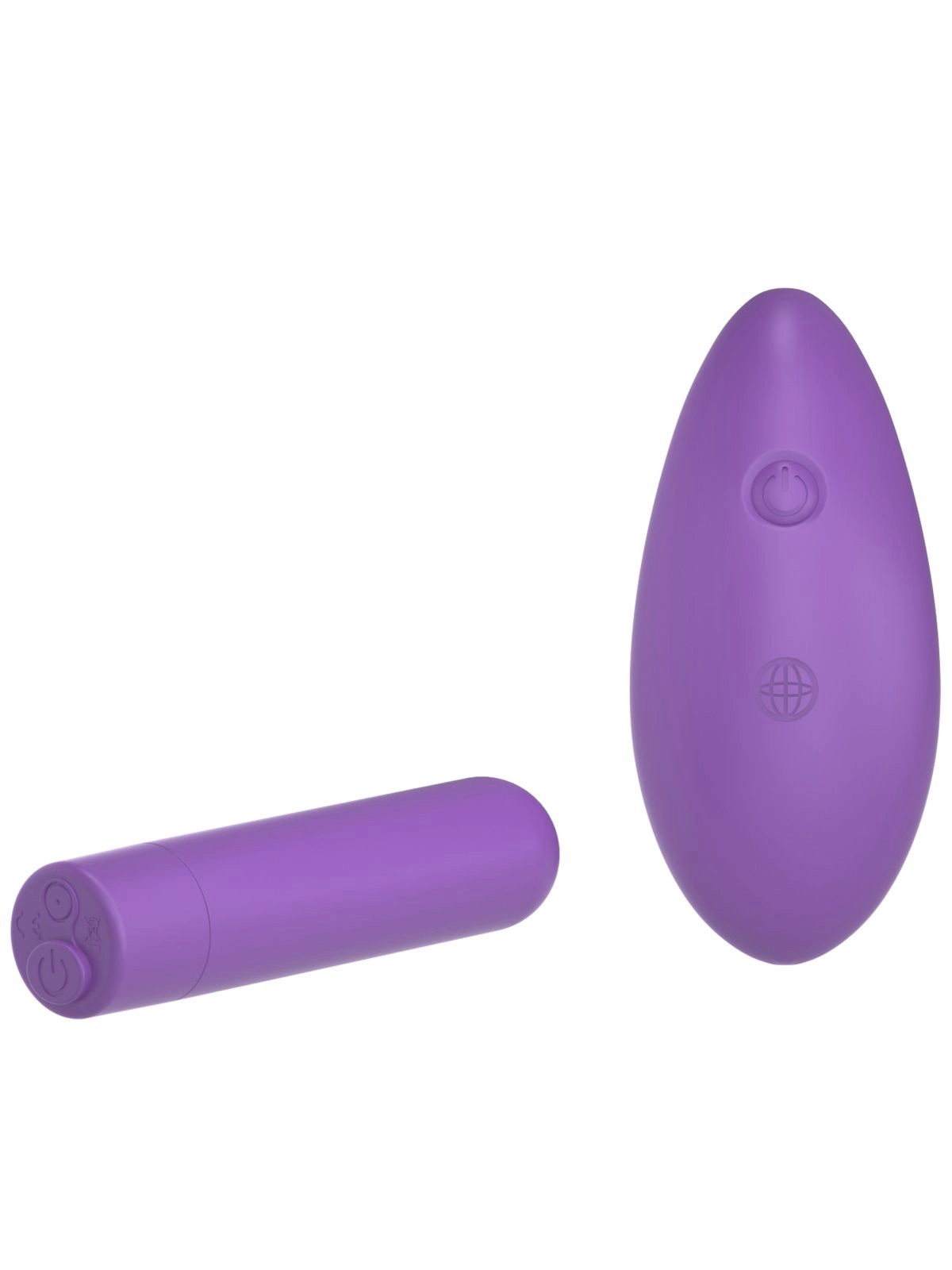 Фиолетовая вибропуля с пультом Rechargeable Remote Control Bullet - 7,62 см.