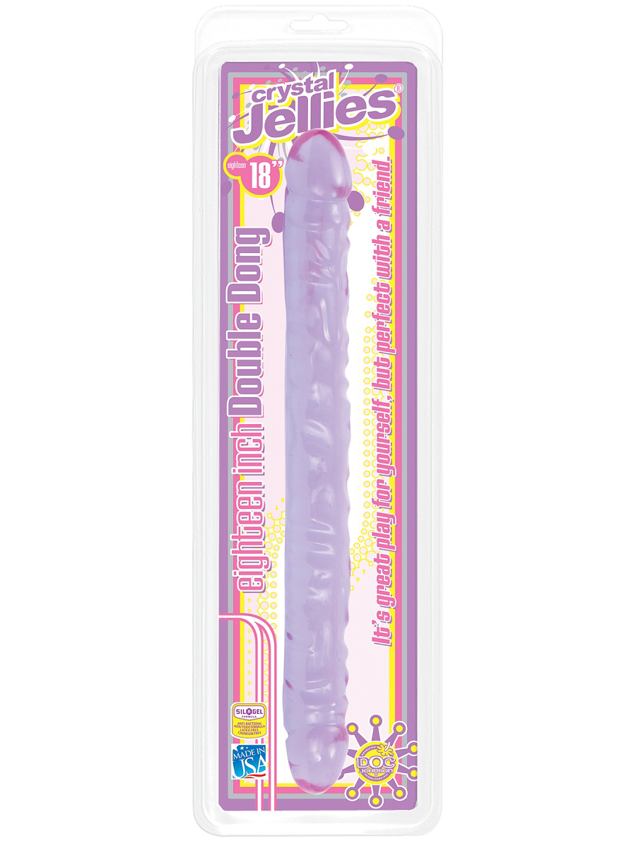 Двухсторонний фиолетовый фаллоимитатор Double Dong Purple Jellie - 46 см.