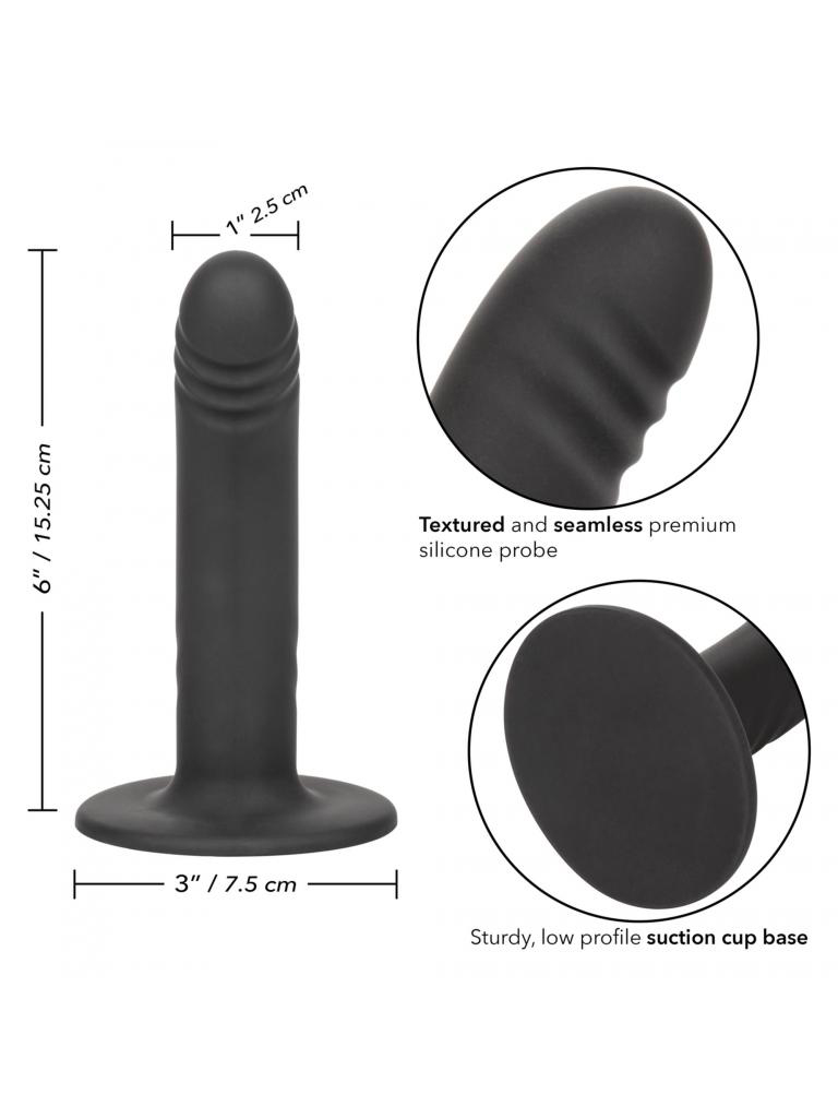 Черный анальный стимулятор 6” Ridged Probe - 15,25 см.