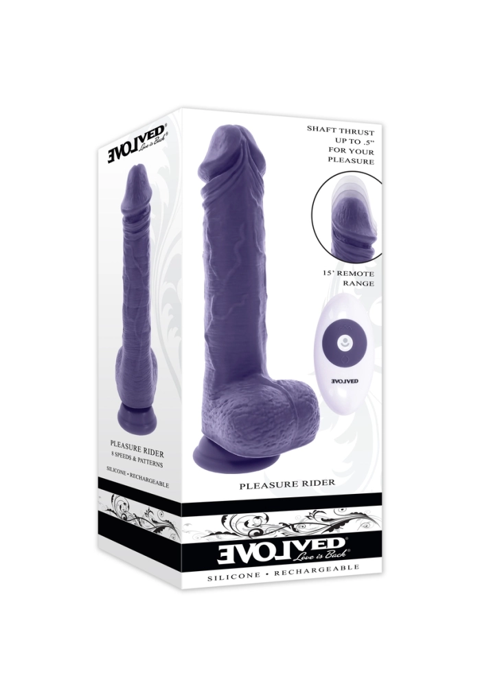 Фаллоимитатор на присоске с вибрацией и поступательными движениями Evolved Pleasure Rider