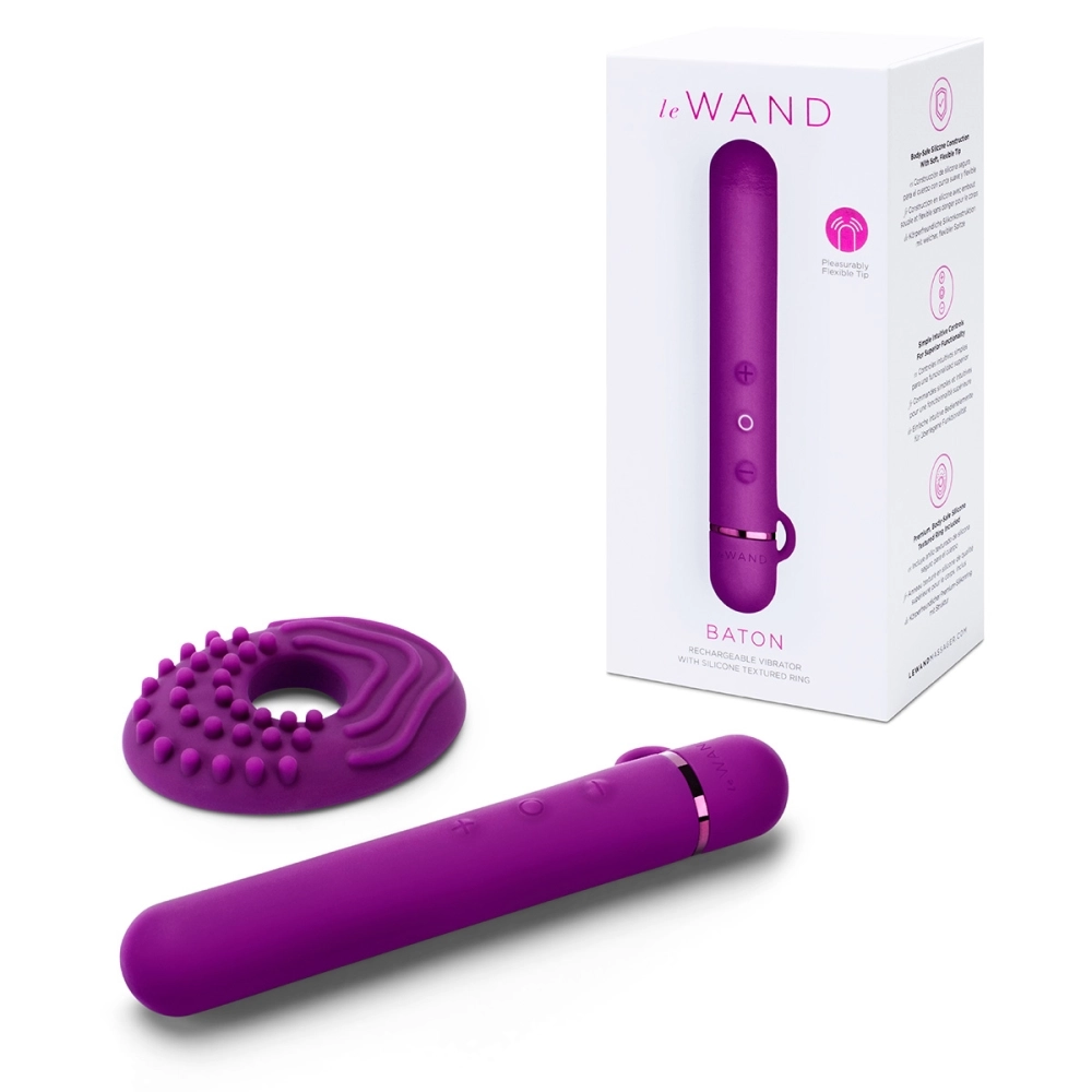 Мини-вибратор с текстурированной насадкой Le Wand Baton