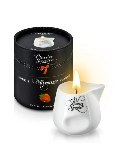 Массажная свеча с ароматом клубники Bougie de Massage Gourmande Fraise - 80 мл.
