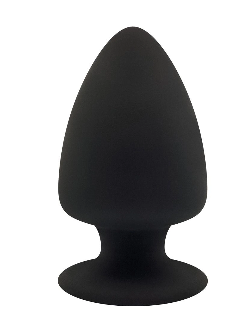Черная анальная втулка Premium Silicone Plug M - 11 см.
