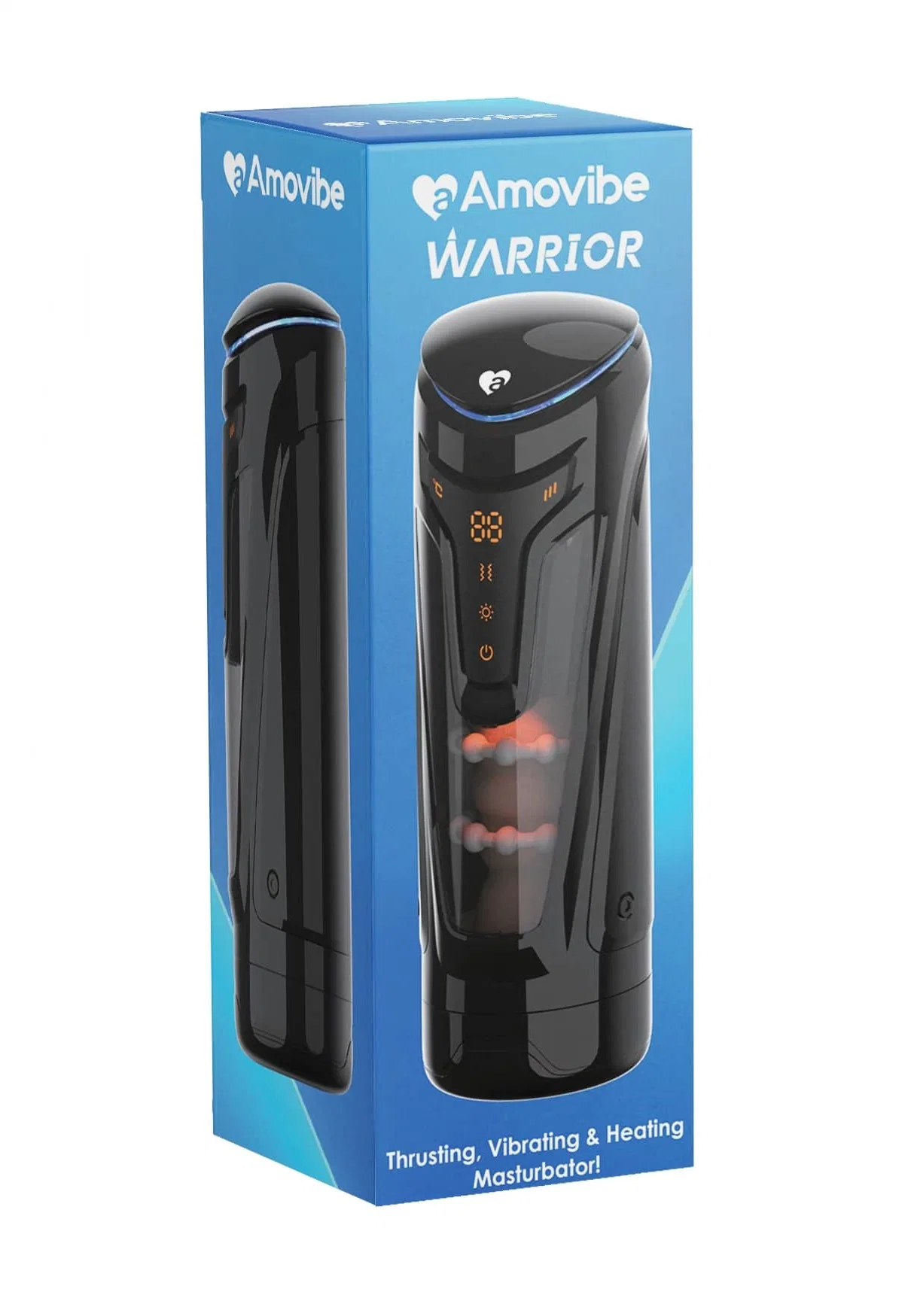 Вибромастурбатор с пенетрацией и массажем бусинами Amovibe Warrior