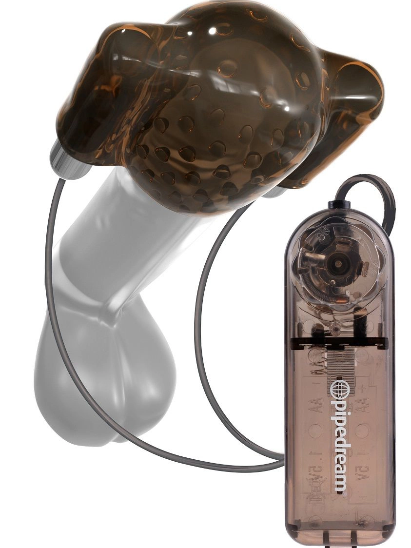 Дымчатый вибростимулятор головки пениса Dual Vibrating Head Teaser