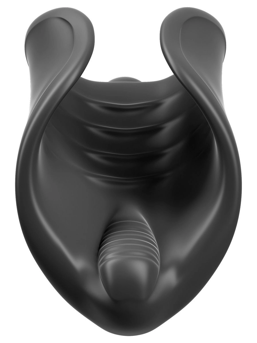 Чёрный мастурбатор Vibrating Silicone Stimulator с вибрацией
