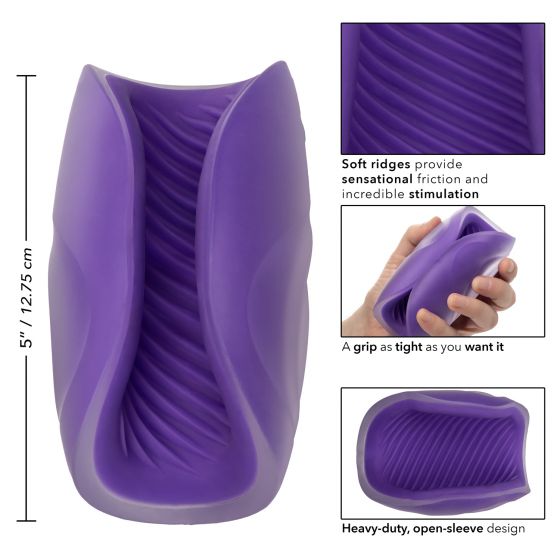 Фиолетовый рельефный мастурбатор Spiral Grip
