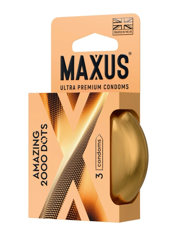 Презервативы с точками MAXUS 2000 Amazing Dots с железным кейсом