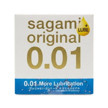 Супер тонкие презервативы с увеличенным количеством смазки Sagami Original 0.01 Extra Lub