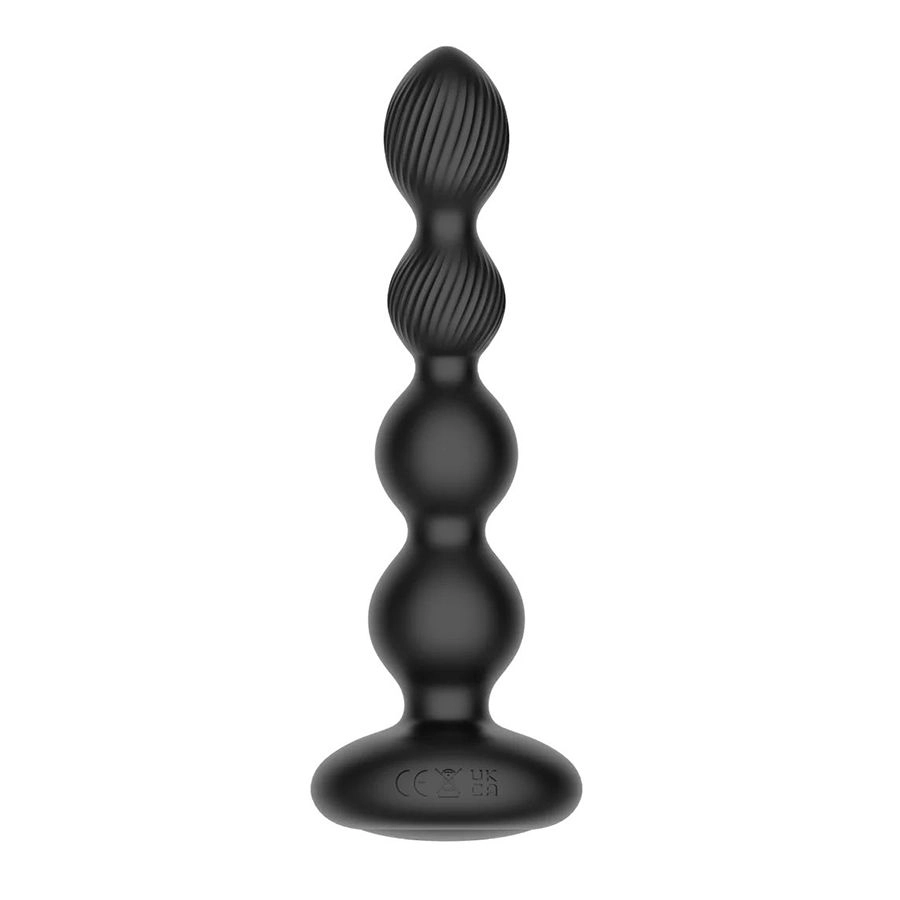 Черная анальная виброёлочка Nexus Tornado Beaded Probe с функцией вращения