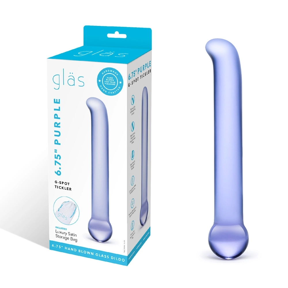 Гладкий стеклянный стимулятор G-Spot Tickler - 17 см.