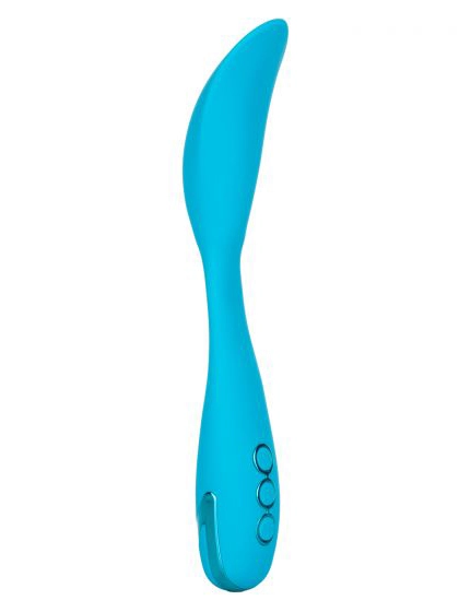 Голубой гнущийся вибратор Palm Springs Pleaser с функцией Power Boost - 15,25 см.