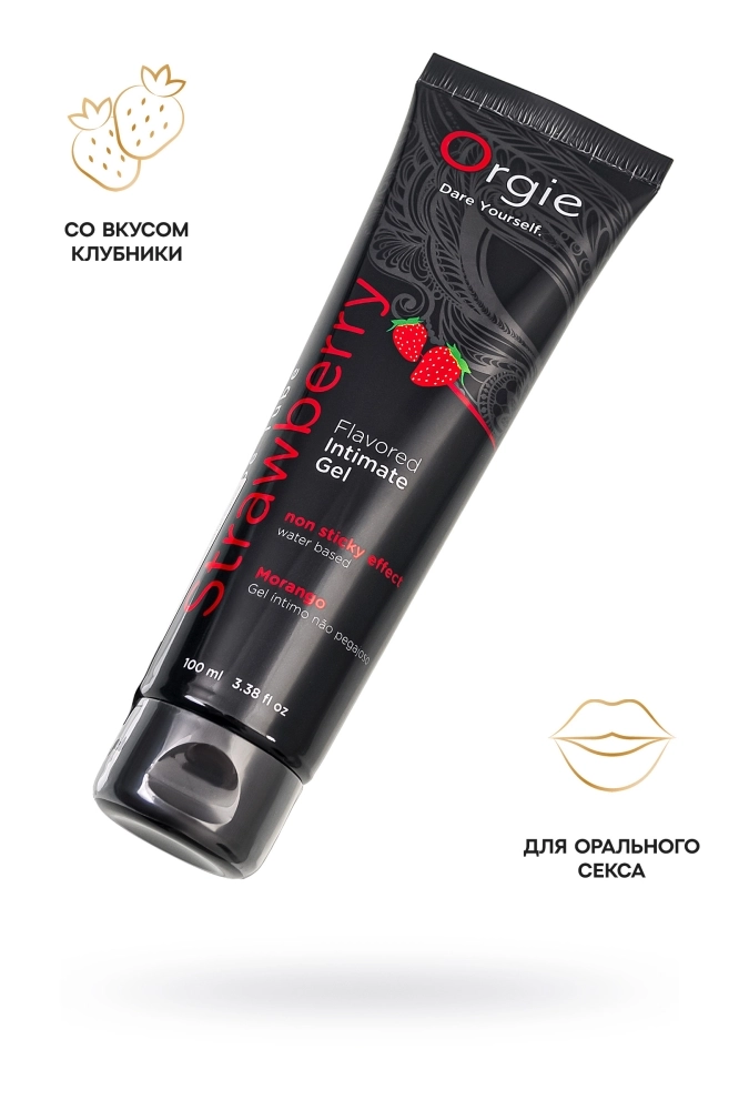 Съедобный интимный гель Orgie Lube Tube Strawberry, 100 мл