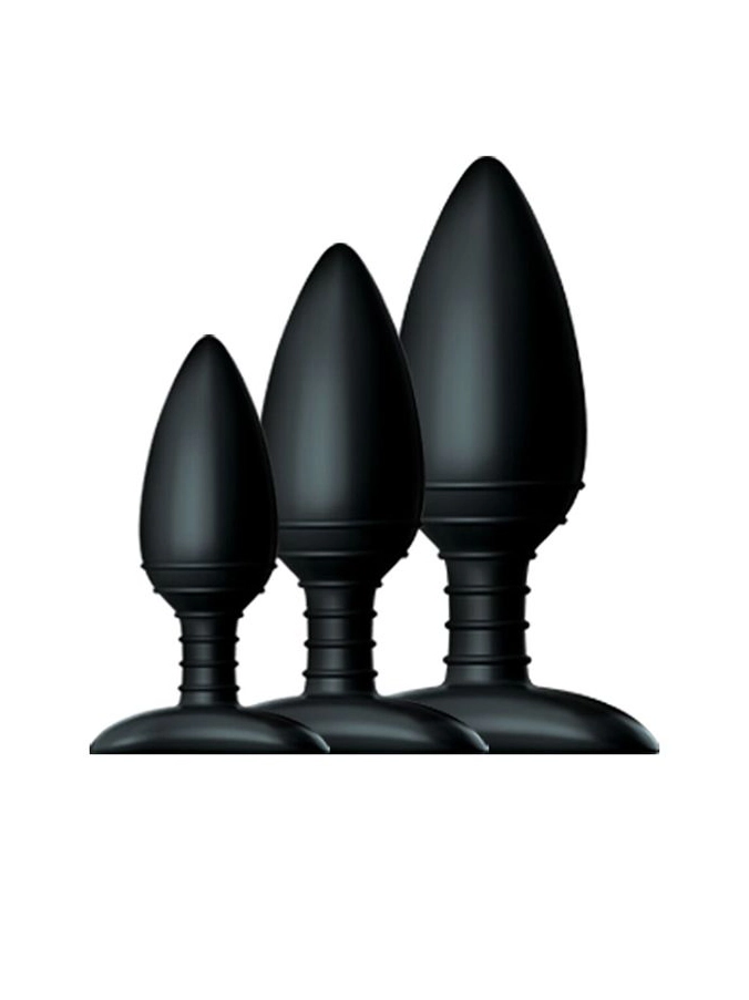 Набор из 3 черных анальных втулок NEXUS BUTT PLUG TRIO SET