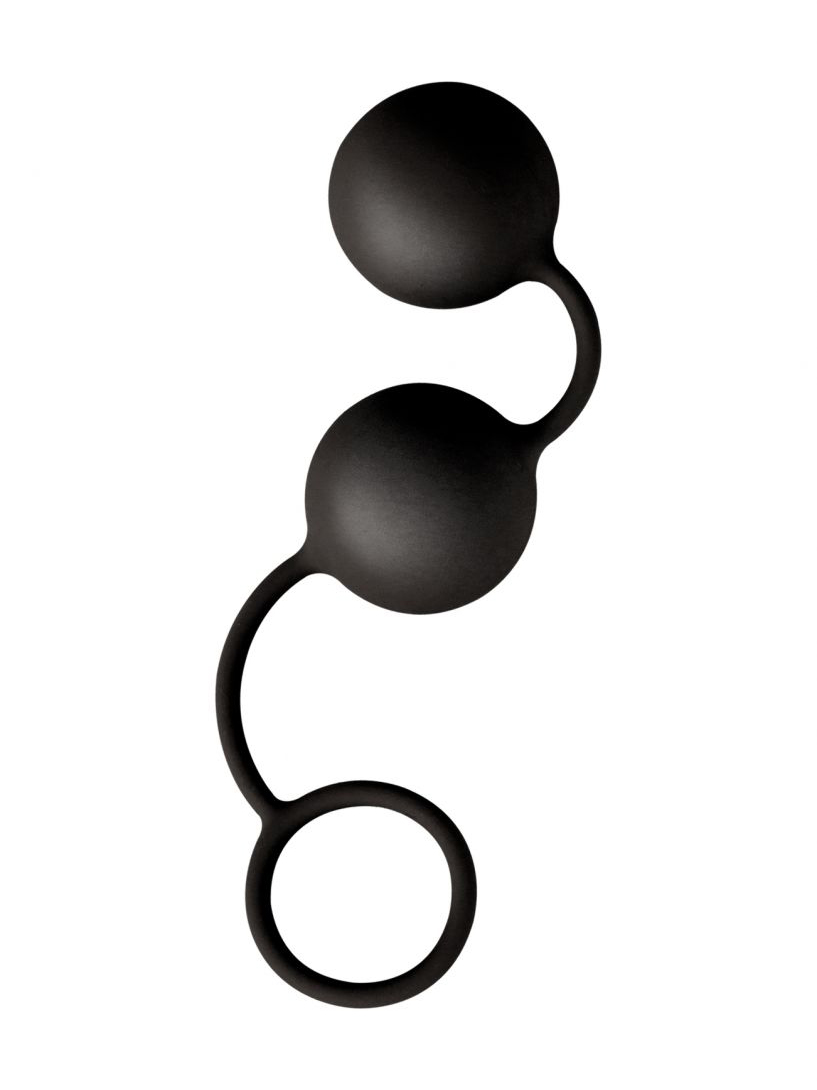 Черные анальные шарики Blaze с шнурком