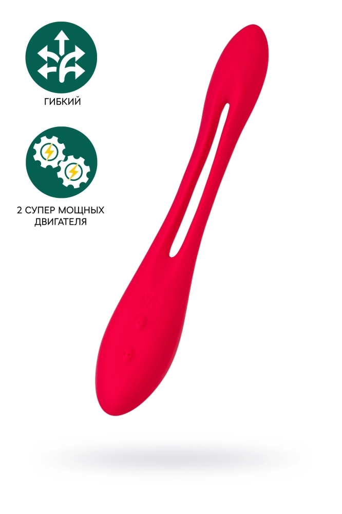 Красный многофункциональный вибратор для пар Satisfyer Elastic Joy