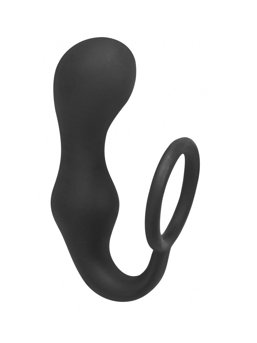 Эрекционное кольцо с анальной пробкой Double Pleasure Anal Plug