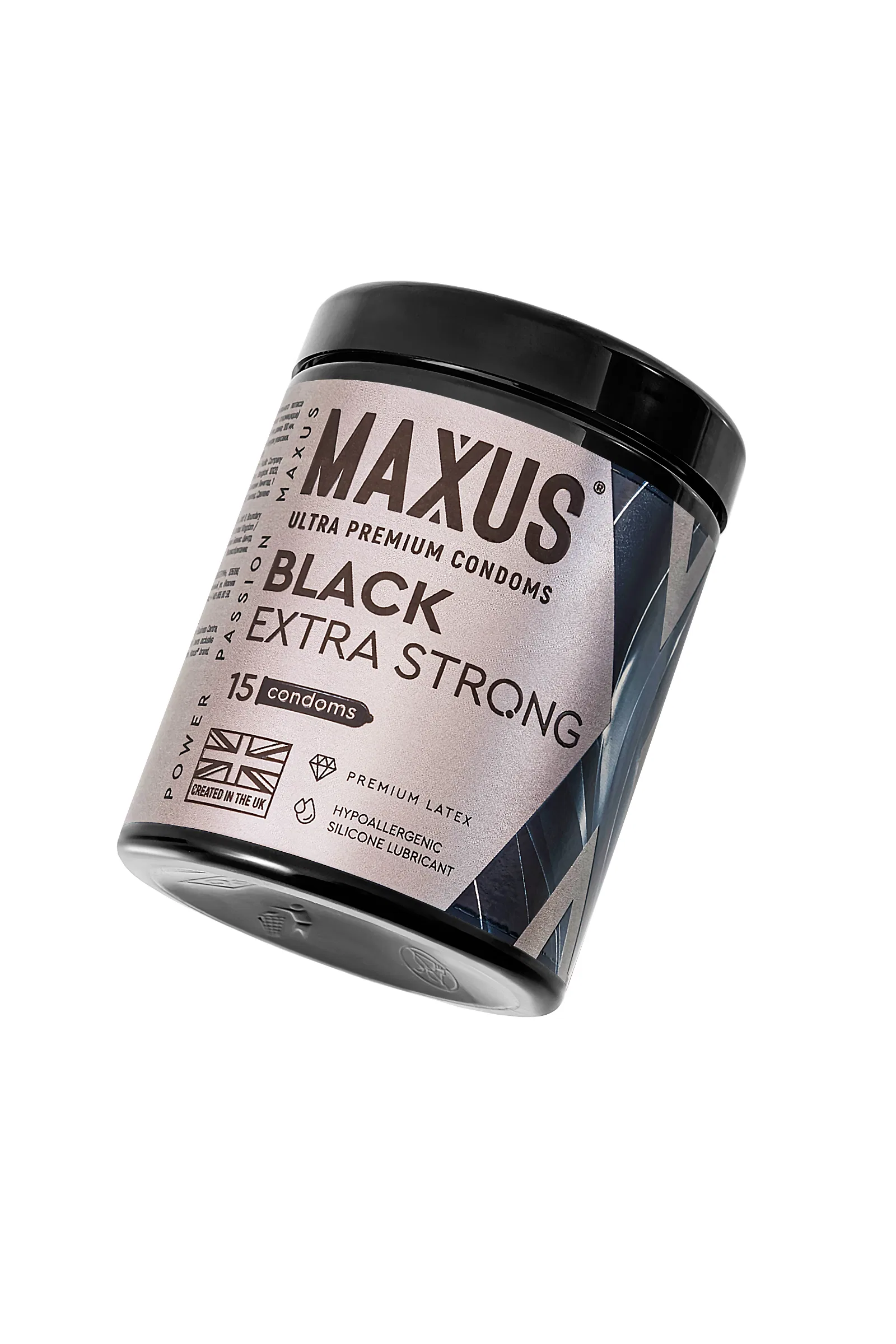 Черные утолщенные презервативы Maxus Extra Strong