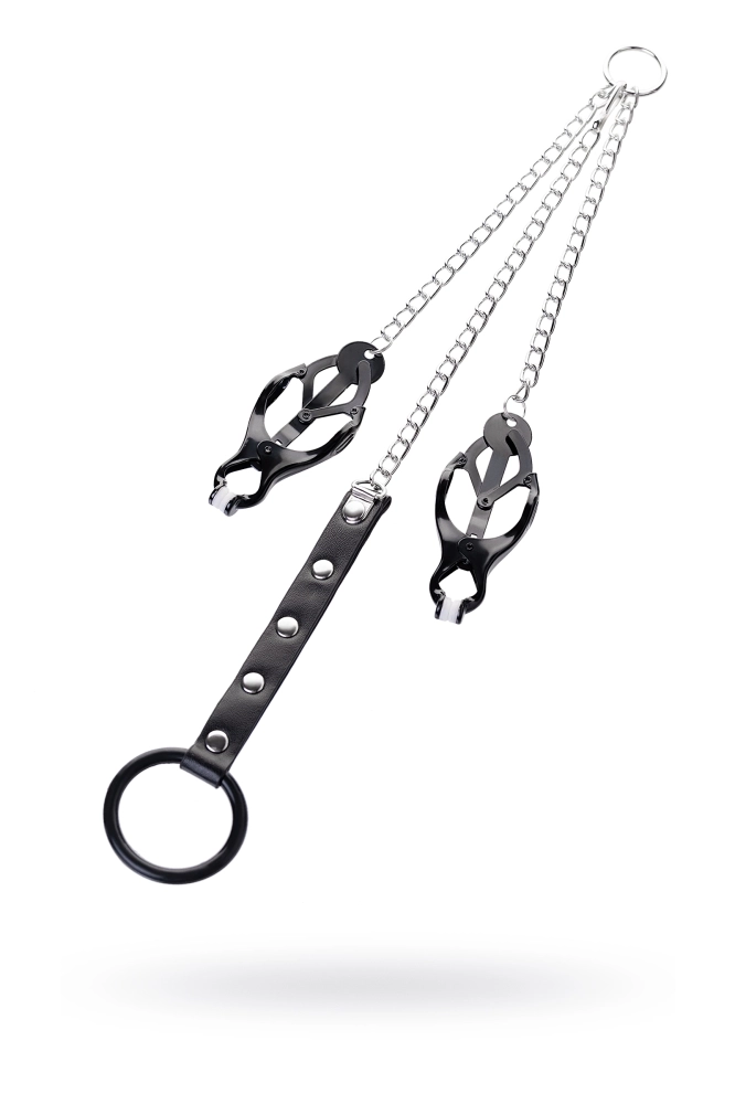 Зажимы для сосков с кольцом для пениса ToyFa Metal