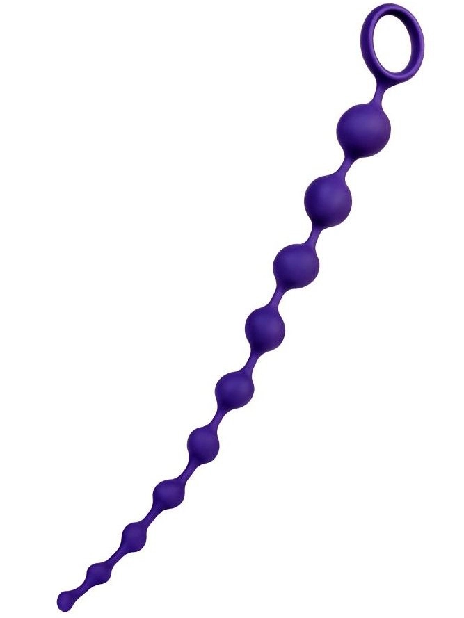 Фиолетовая силиконовая анальная цепочка Grape - 35 см.