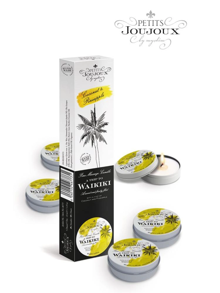 Массажная свеча с ароматом кокоса и ананаса MyStim Waikiki Beach