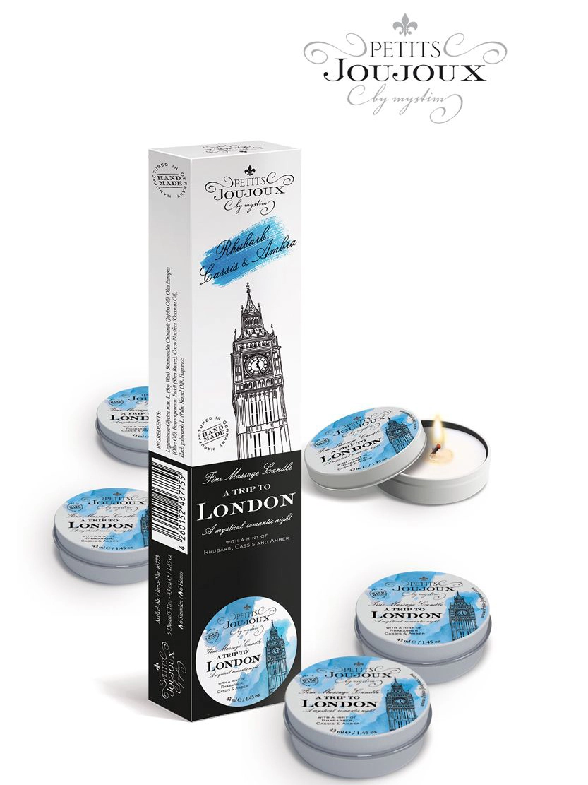 Набор из 5 свечей Petits Joujoux London с ароматом ревеня, амбры и чёрной смородины