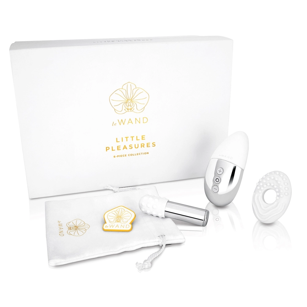 Белоснежный вибронабор Little Pleasures Collection с серебристыми элементами