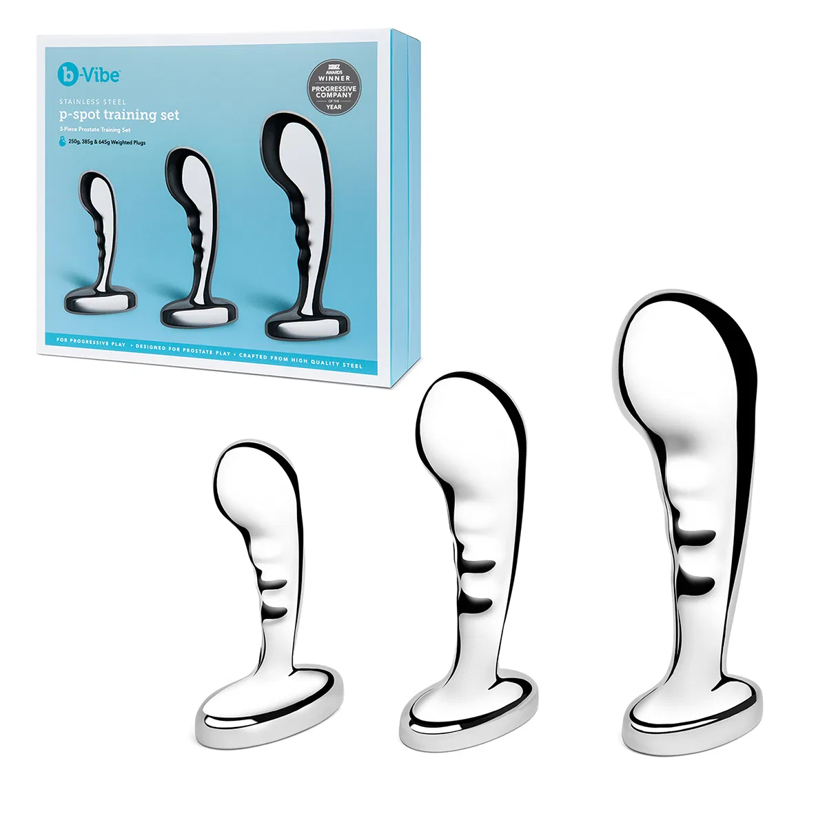 Набор стимуляторов простаты b-Vibe Stainless Steel P-spot
