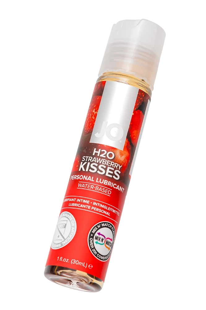 Лубрикант на водной основе с ароматом клубники JO Flavored Strawberry Kiss