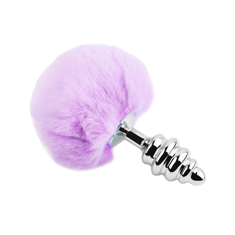 Анальная пробка с хвостом Adrien Lastic Metal Anal Fluffly Twist Plug