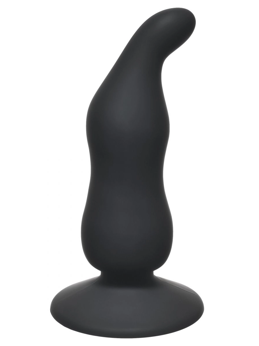 Чёрная анальная пробка Waved Anal Plug Black - 11 см.