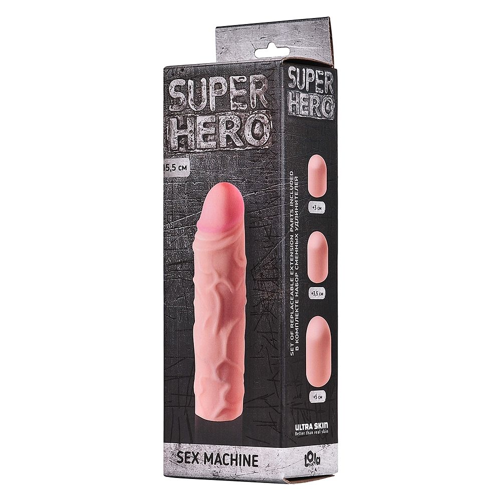 Фаллоудлинитель SUPER HERO Sex Machine - 15,5 см.
