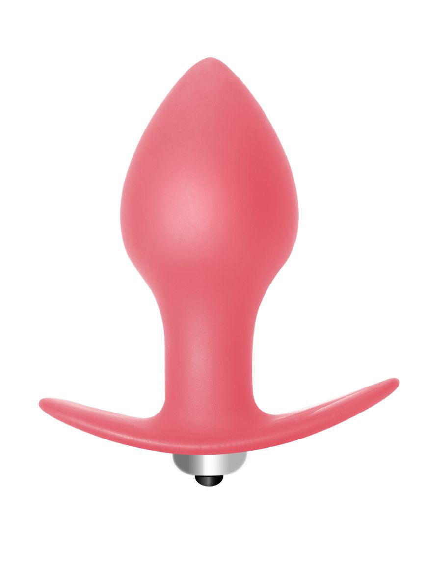 Розовая анальная вибропробка Bulb Anal Plug - 10 см.