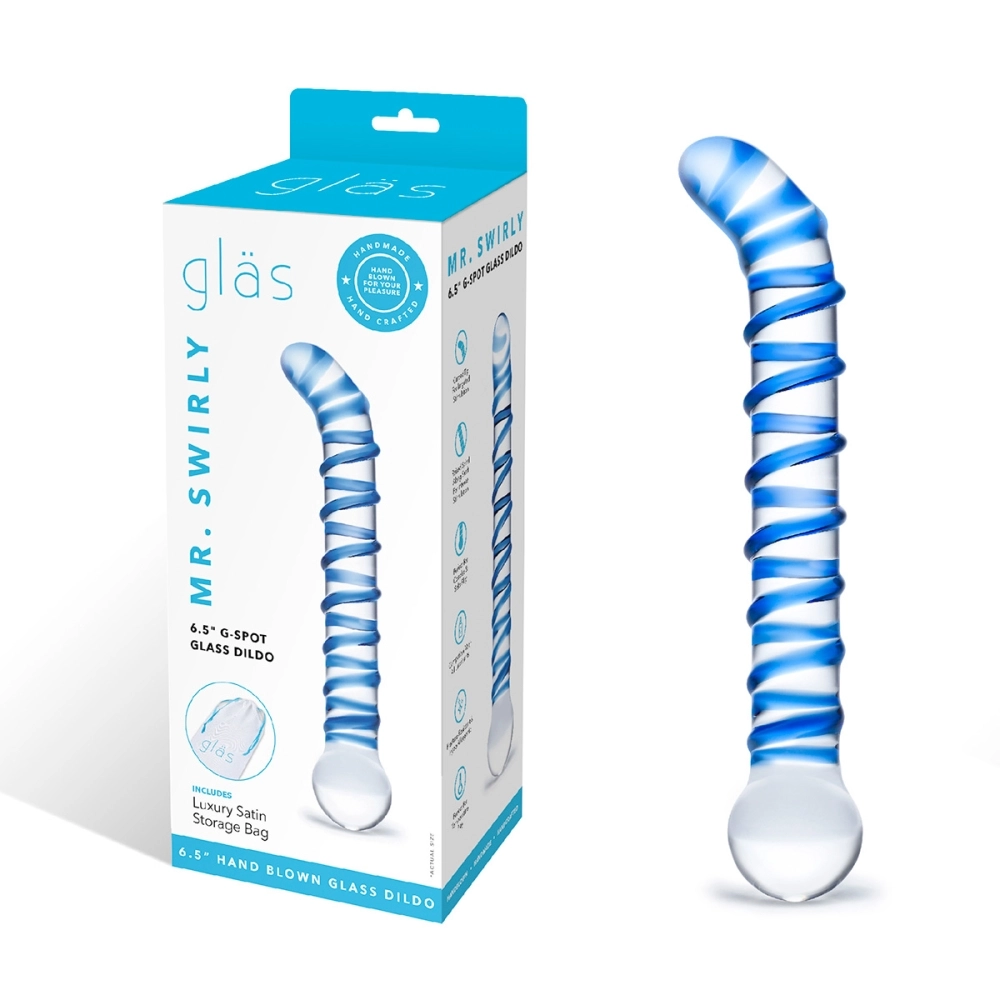 Изогнутый стеклянный фаллос G-Spot Glass Dildo - 17 см.