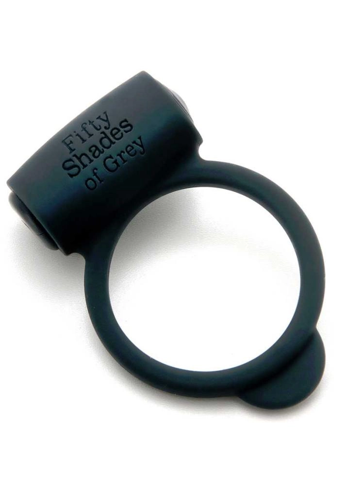 Темно-серое эрекционное кольцо Vibrating Love Ring с вибрацией