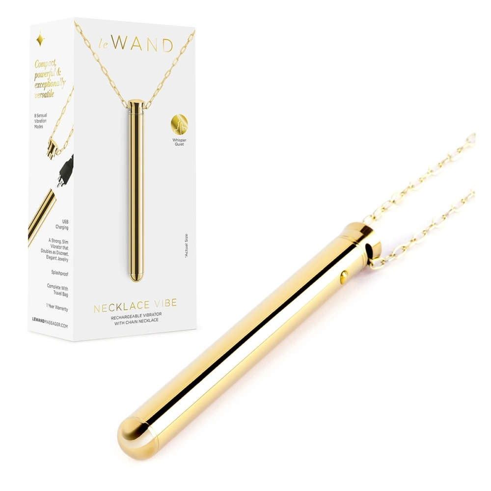 Элегантный вибратор-кулон le WAND Vibrating Necklace Gold золотой