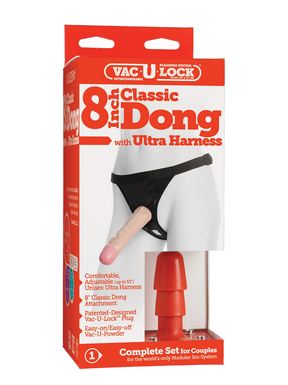 Фаллоимитатор-насадка с трусиками Vac-U-Lock 8  Classic Dong Ultra harness - 20,3 см.