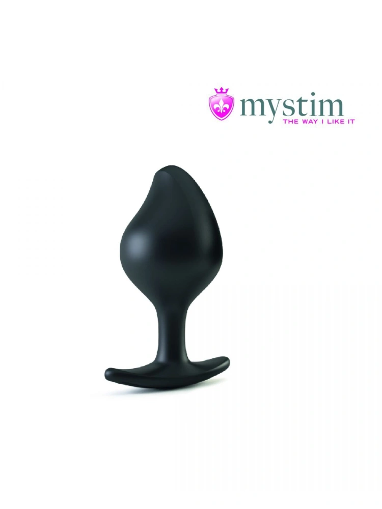 Черная пробка Mystim Rocking Vibe S с возможностью подключения к электростимулятору - 9,7 см.
