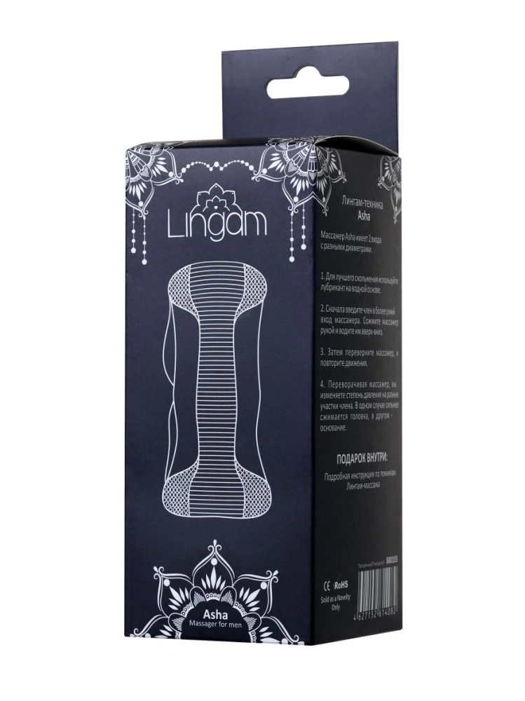 Прозрачный мастурбатор Lingam Asha