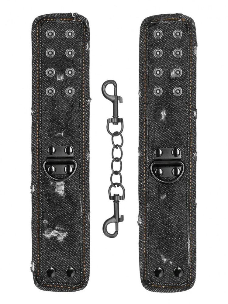 Черные джинсовые наручники Roughend Denim Style