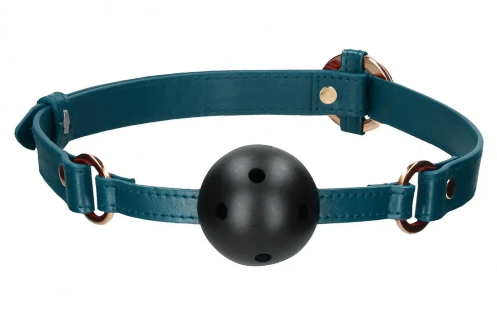 Кляп-шар на зеленых ремешках Breathable Ball Gag