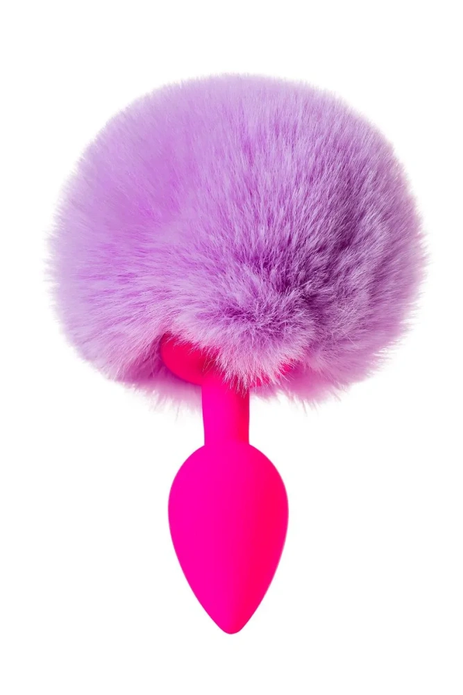 Розовая анальная втулка Sweet bunny с пушистым хвостиком