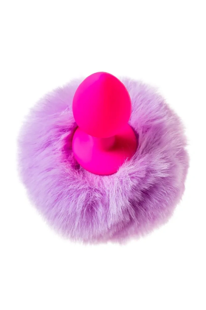 Розовая анальная втулка Sweet bunny с пушистым хвостиком
