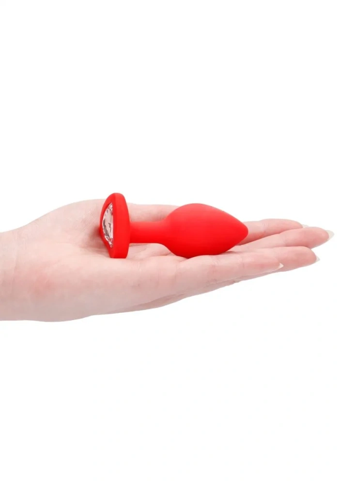 Анальная пробка с кристаллом Diamond Heart Butt Plug - 7,3 см.
