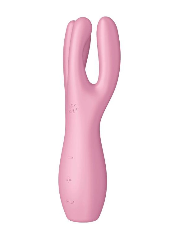 Розовый клиторальный вибромассажер Threesome 3