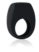 Чёрное эрекционное кольцо Tor 2 с вибрацией