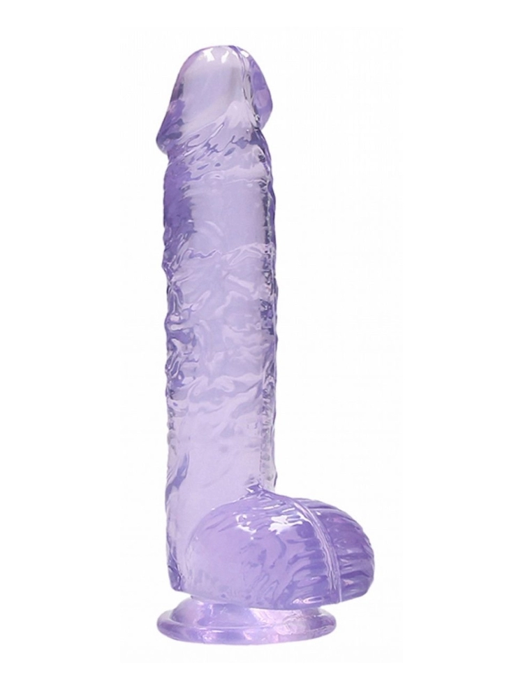 Фиолетовый фаллоимитатор Realrock Crystal Clear 9 inch - 25 см.
